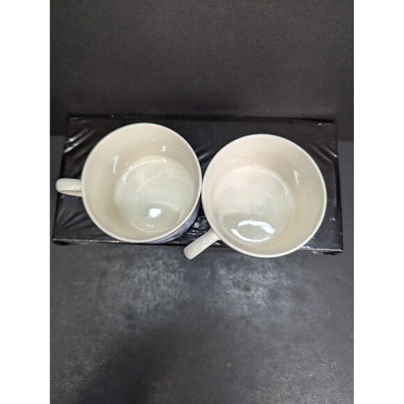 American Atelier At Home Asian Tonile 5025 Stoneware Flat Coffee Cup Lot of 2 - Picture 7 of 9